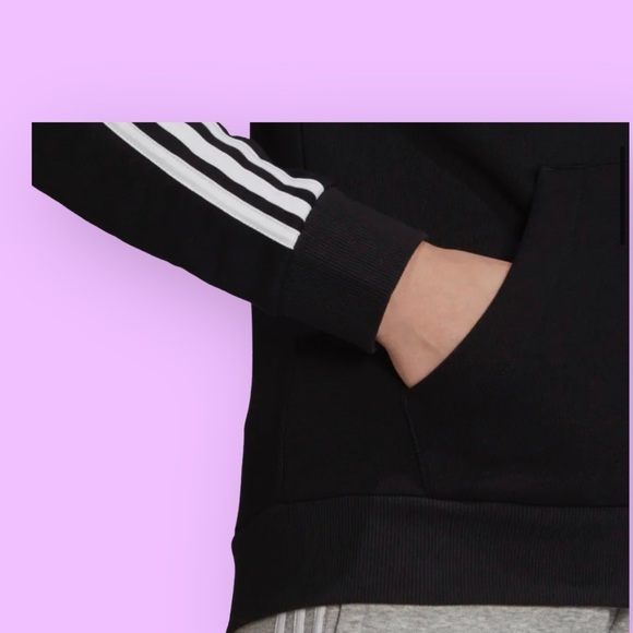 ADIDAS Essentials Fleece 3-Stripes Full-Zip Hoodie. Women’s L - Picture 5 of 6